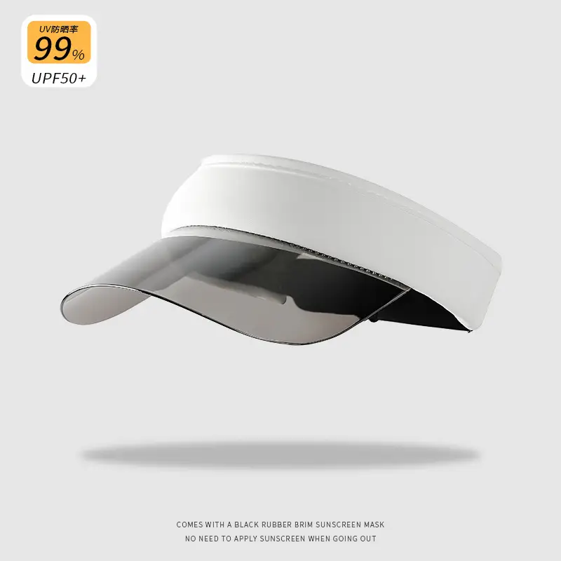 Women's UV400 Sun Visor Hat White - Image 2