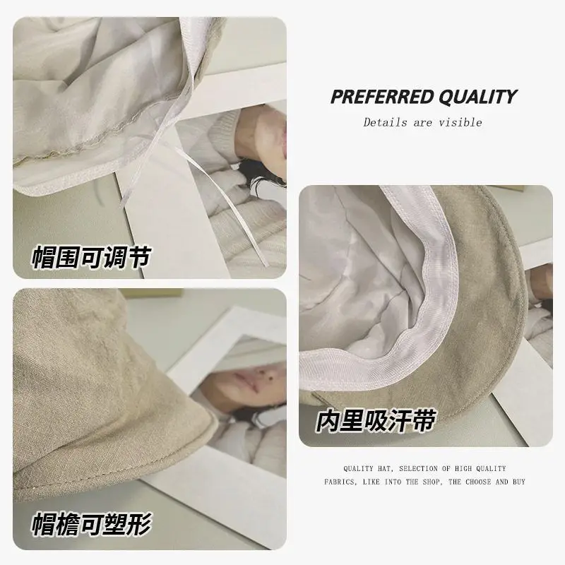 Women Korean Style Pleated Peaked Cap Summer Hat - Image 5