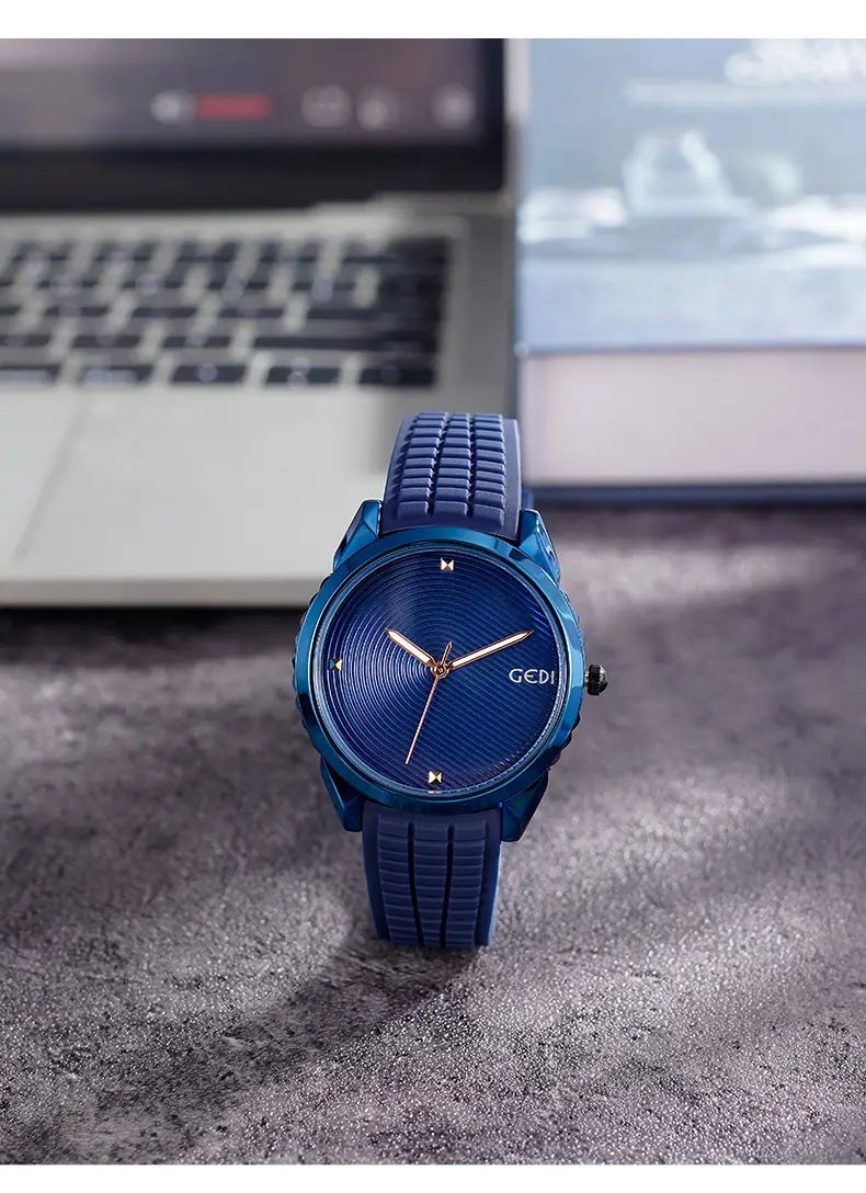 Blue Silicone Sports Watch for Men Women — feature 13