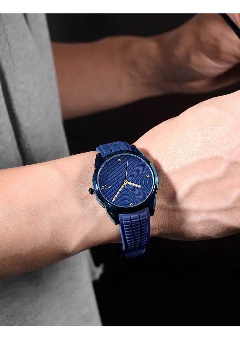 Blue Silicone Sports Watch for Men Women — feature 14