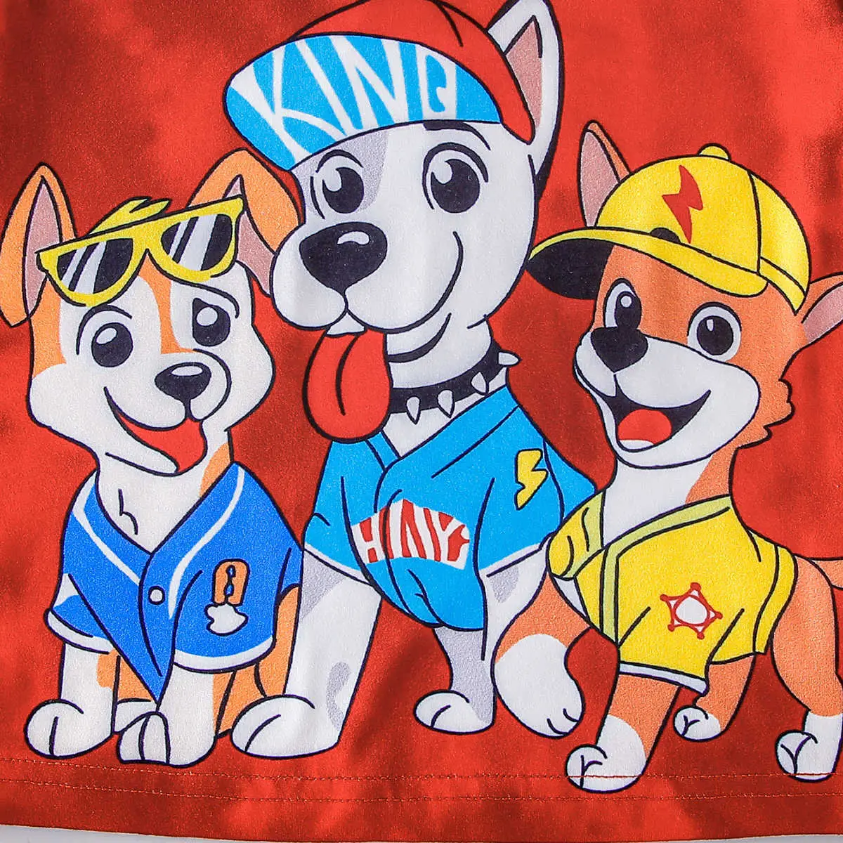 Kids Cartoon Print Red Shorts Set for Boys Baby - Image 4