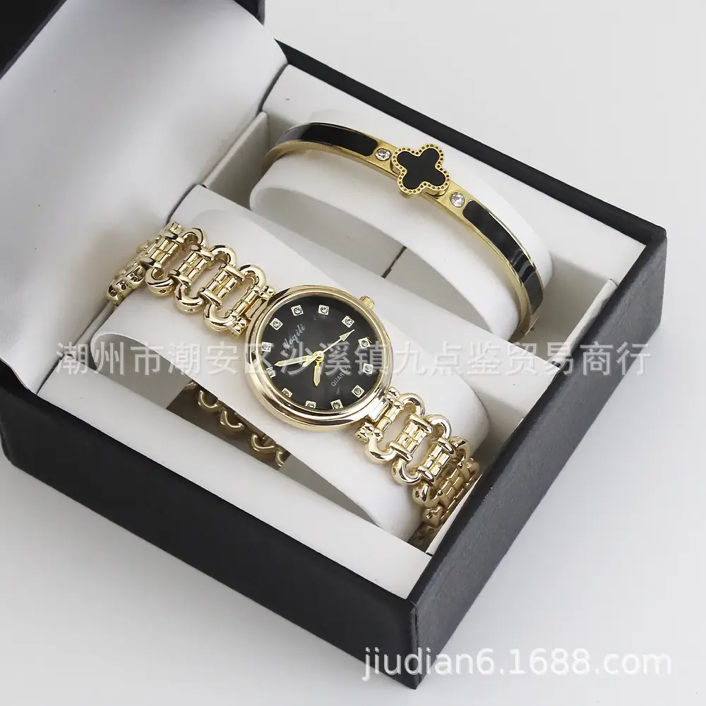 Gold Quartz Watch Set for Women Bracelet Wristwatch — feature 10