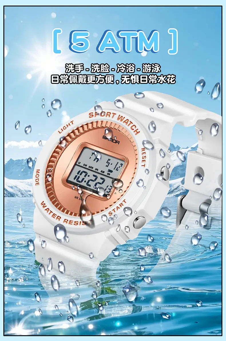 Red Digital Watch with Waterproof Design — feature 19