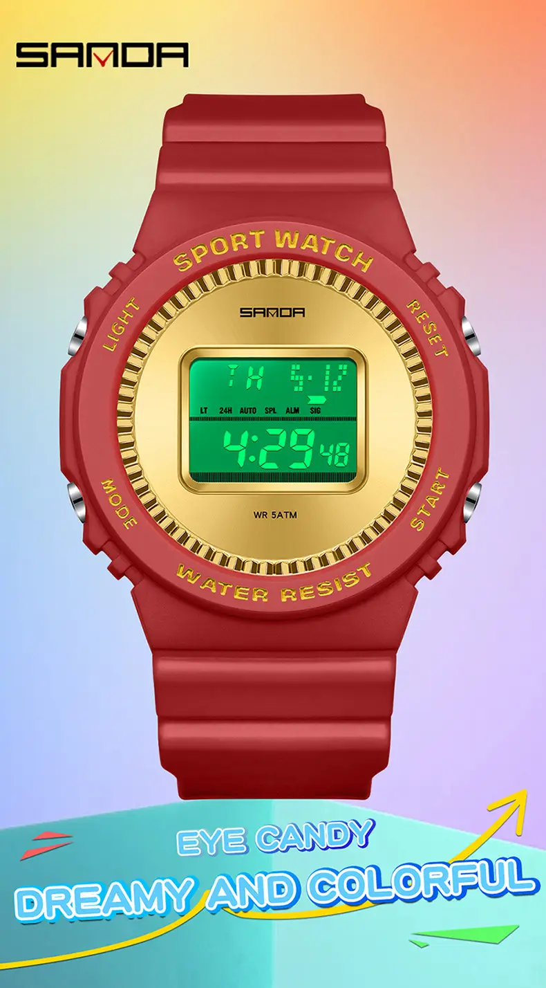Red Digital Watch with Waterproof Design — feature 26