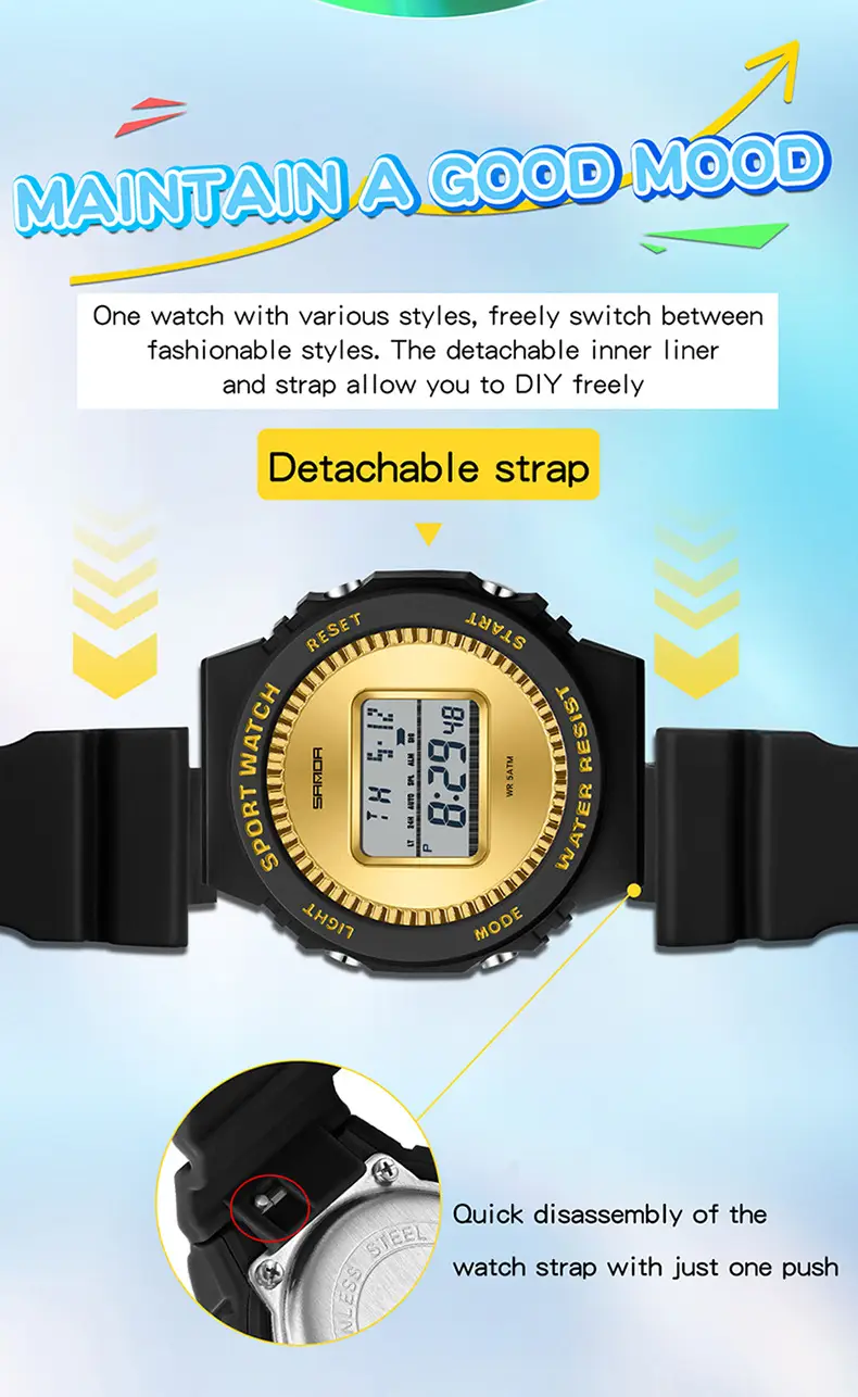 Red Digital Watch with Waterproof Design — feature 28