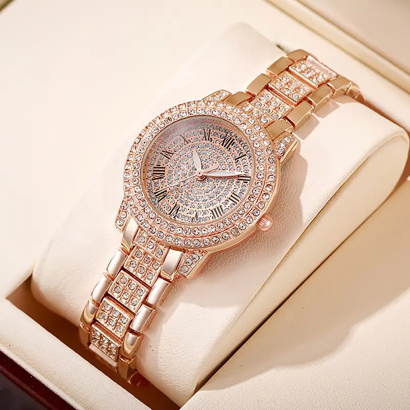 Gold Diamond Bracelet Watch for Women Luxury Elegant Quartz