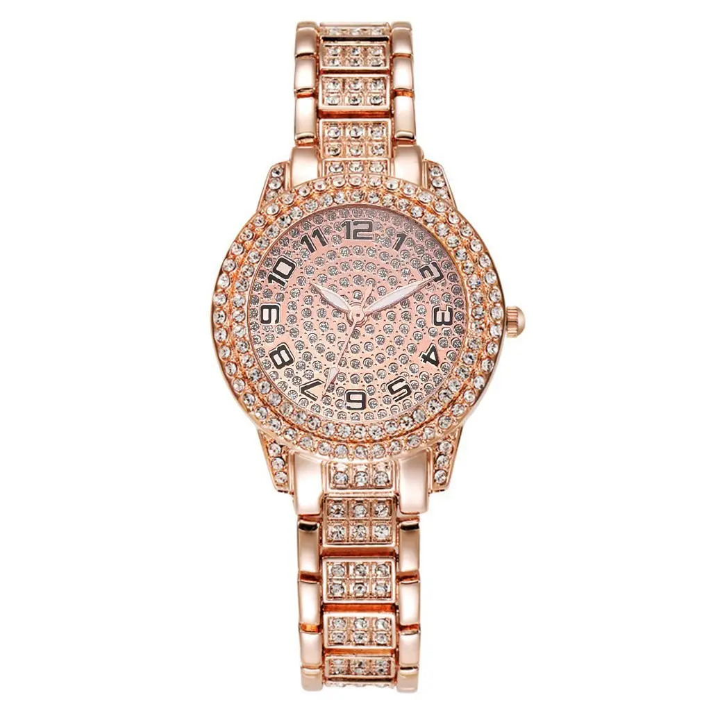 Gold Diamond Bracelet Watch for Women Luxury Elegant Quartz — feature 3