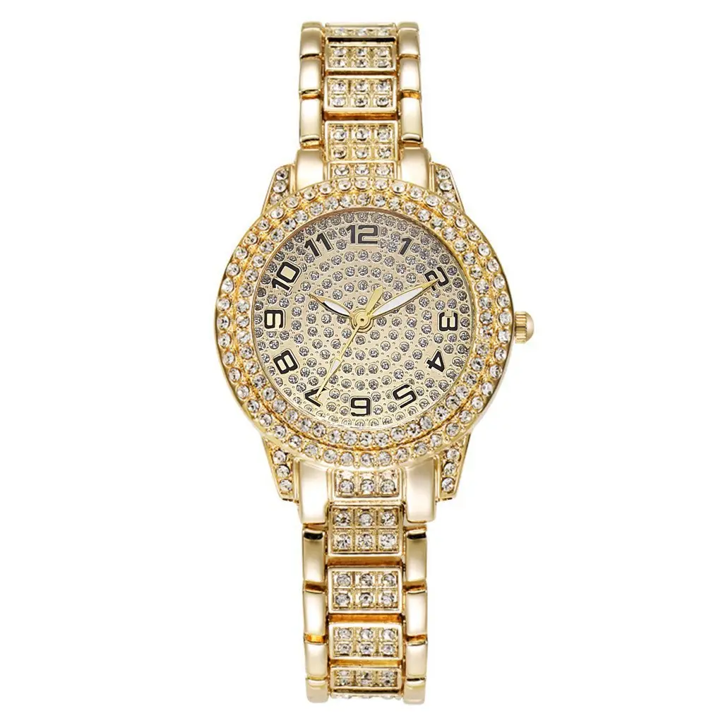 Gold Diamond Bracelet Watch for Women Luxury Elegant Quartz — feature 6
