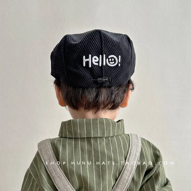 Children's Reversible Letter Embroidered Hat for Boys — feature 5