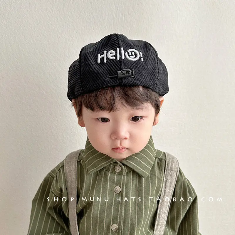 Children's Reversible Letter Embroidered Hat for Boys — feature 6