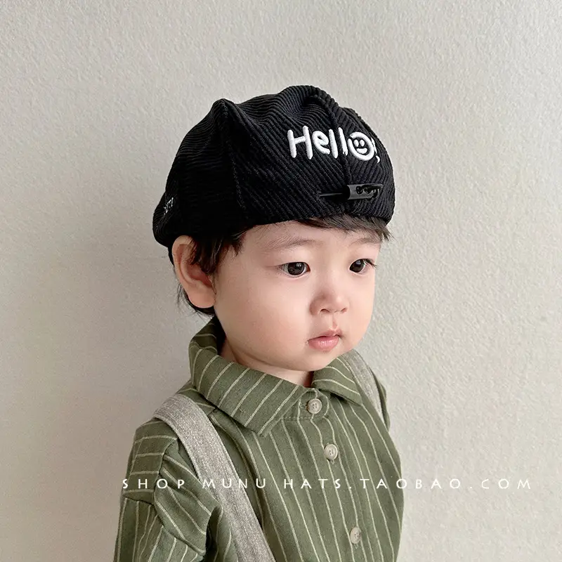 Children's Reversible Letter Embroidered Hat for Boys — feature 7