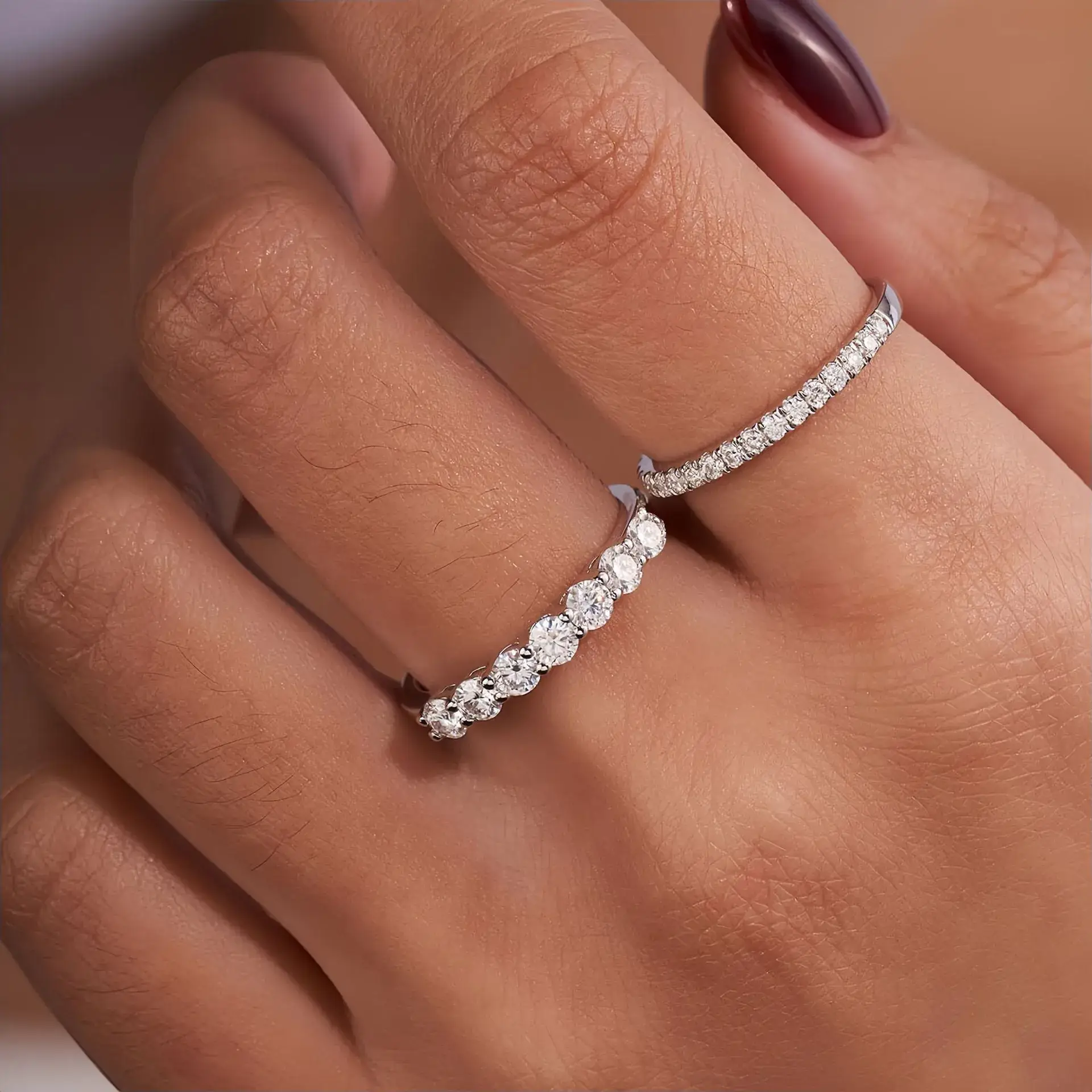 Stylish V-Shaped Diamond Ring for Women - Image 11