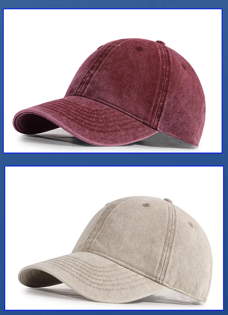 Custom Washed Baseball Cap European American Style Denim Sunshade — feature 10