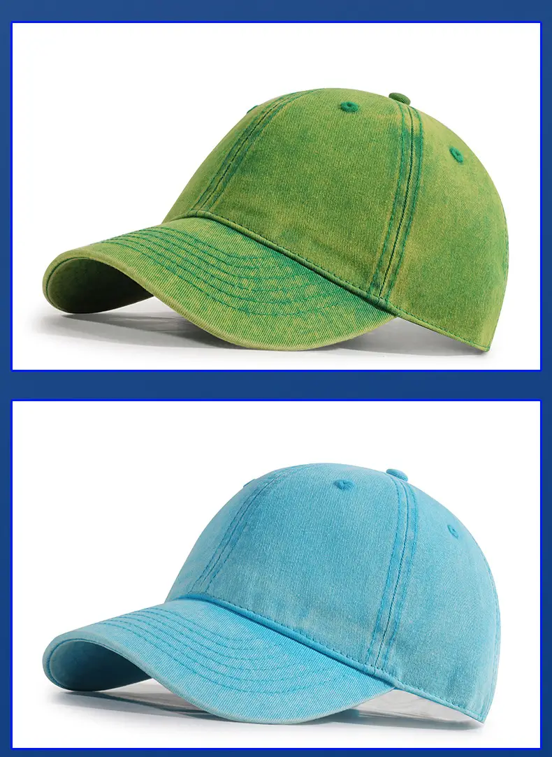 Custom Washed Baseball Cap European American Style Denim Sunshade — feature 11