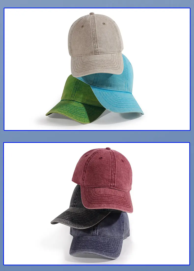 Custom Washed Baseball Cap European American Style Denim Sunshade — feature 7