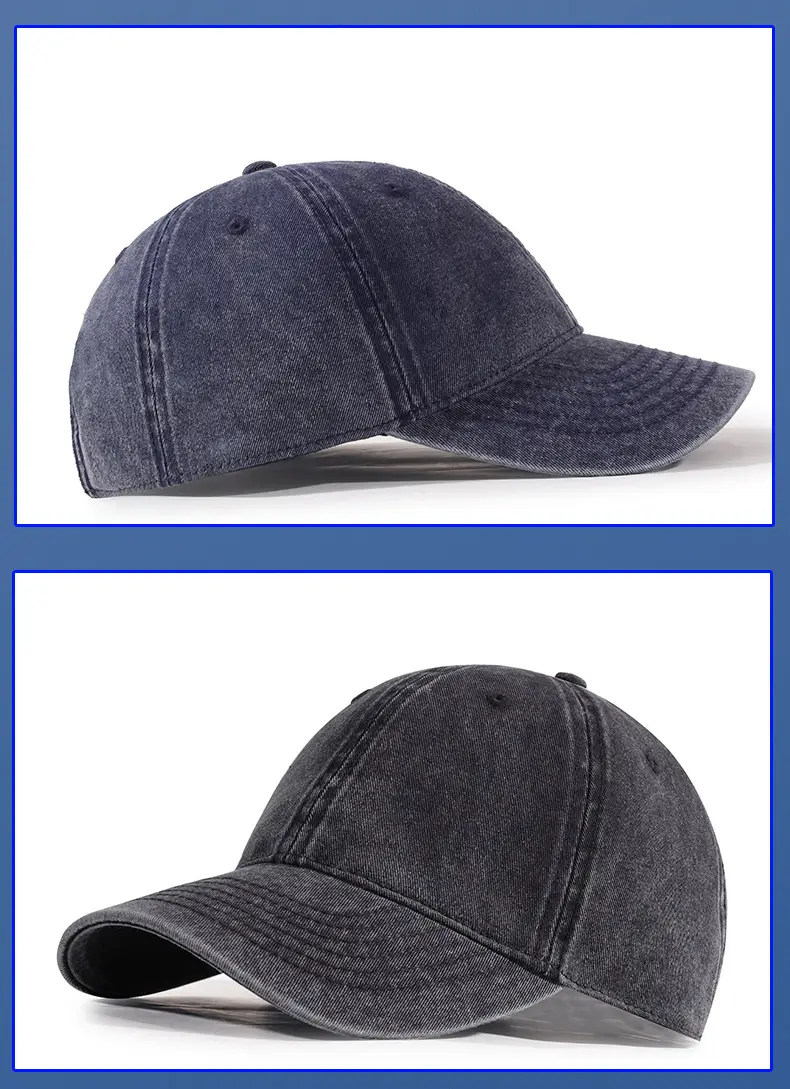 Custom Washed Baseball Cap European American Style Denim Sunshade — feature 9