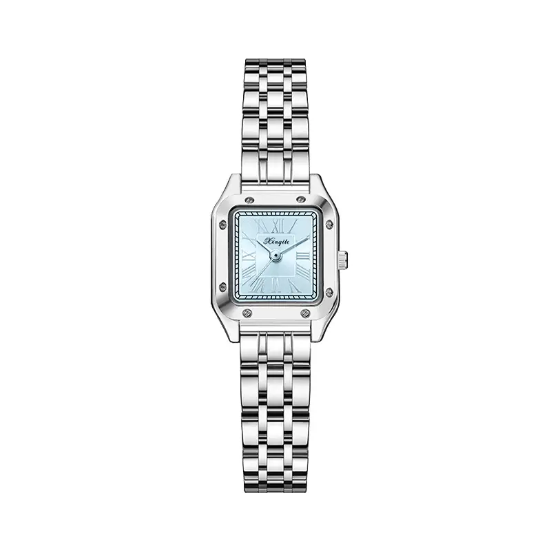 Women's Square Dial Luxury Watch with Silver Band - Image 3