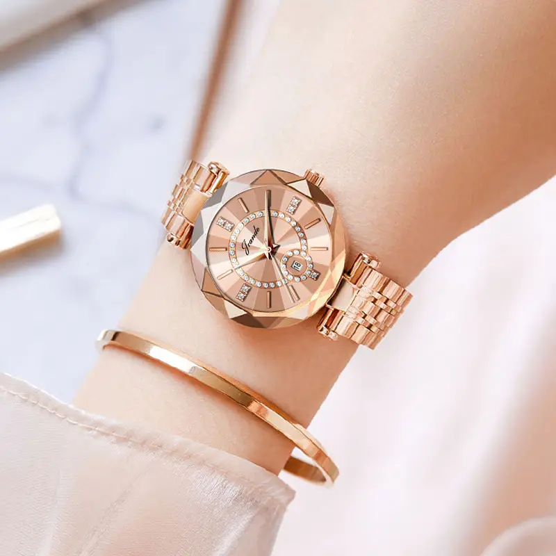 Rose Gold Women's Quartz Watch with Red Dial - Image 6