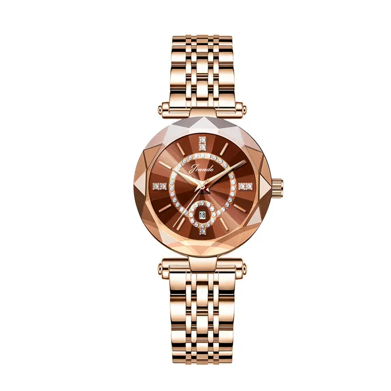 Rose Gold Women's Quartz Watch with Red Dial - Image 8