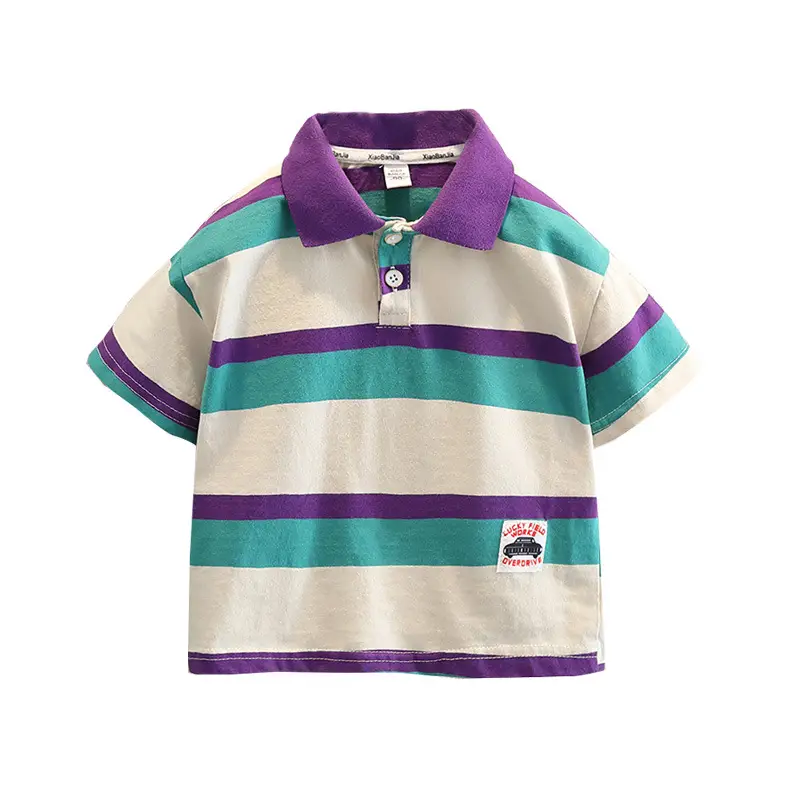 Boys Striped Cotton Polo Shirt Summer Wear - Image 5