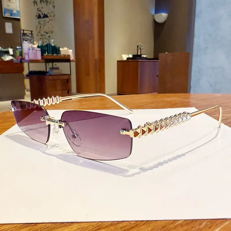 Metal Frameless Anti-UV Sunglasses Fashion High-End European American Personalized Sunglasses - Image 10