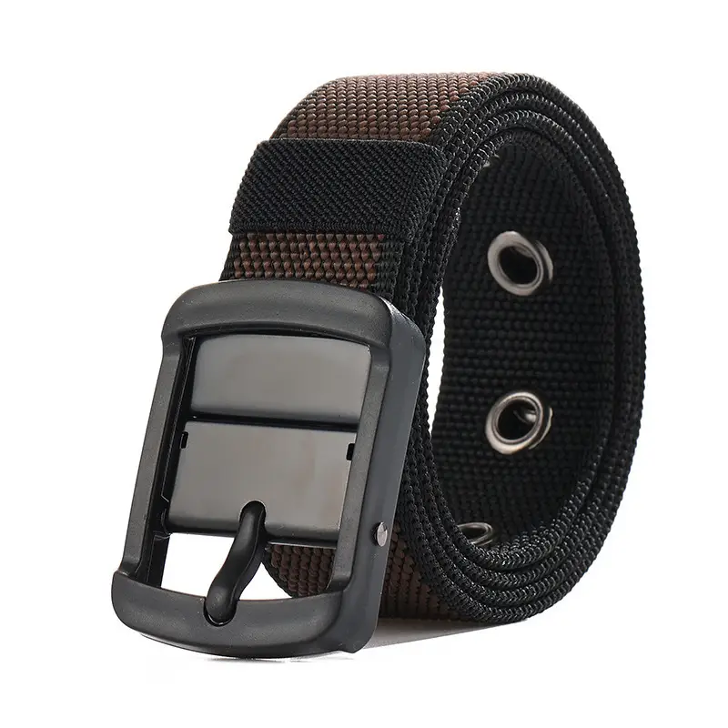 Double-Sided Rotating Pin Buckle Belt Black Blue Nylon - Image 9