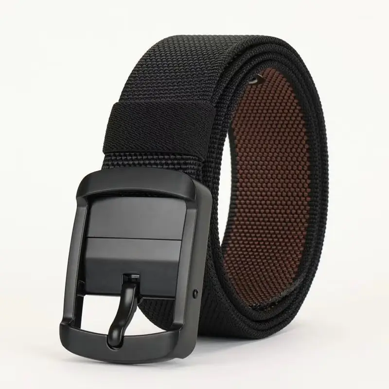 Double-Sided Rotating Pin Buckle Belt Black Blue Nylon - Image 11