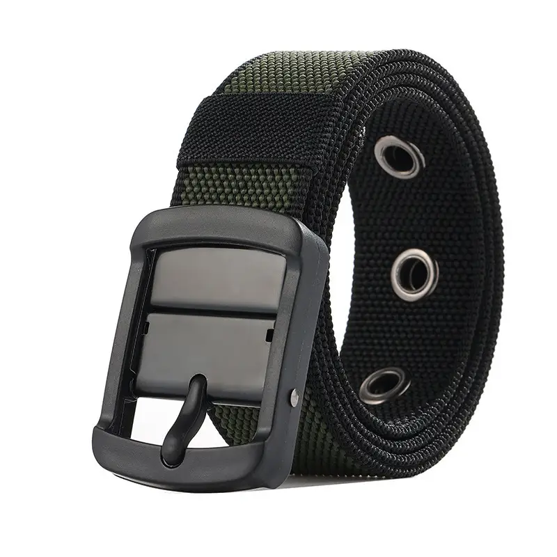 Double-Sided Rotating Pin Buckle Belt Black Blue Nylon - Image 3