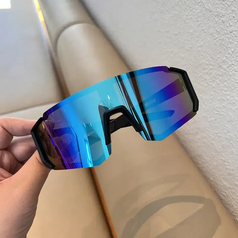 Square Sunglasses for Men Cycling Windproof Blue - Image 12