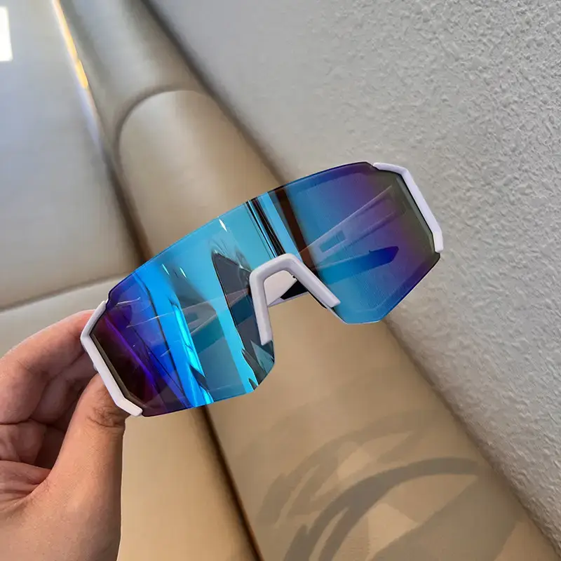 Square Sunglasses for Men Cycling Windproof Blue
