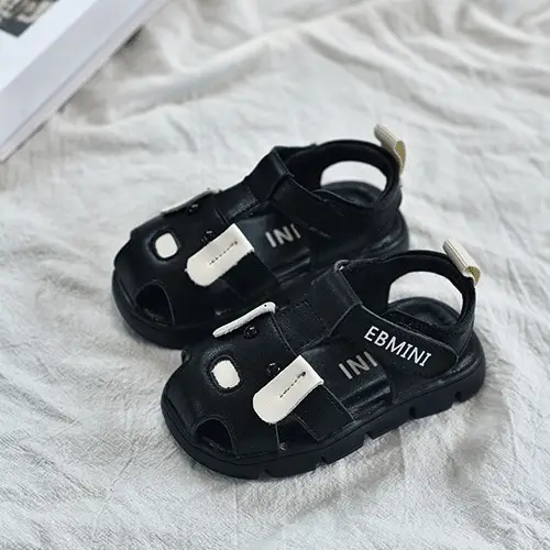Cute Baby Sandals Black White Soft Sole Toddler Shoes