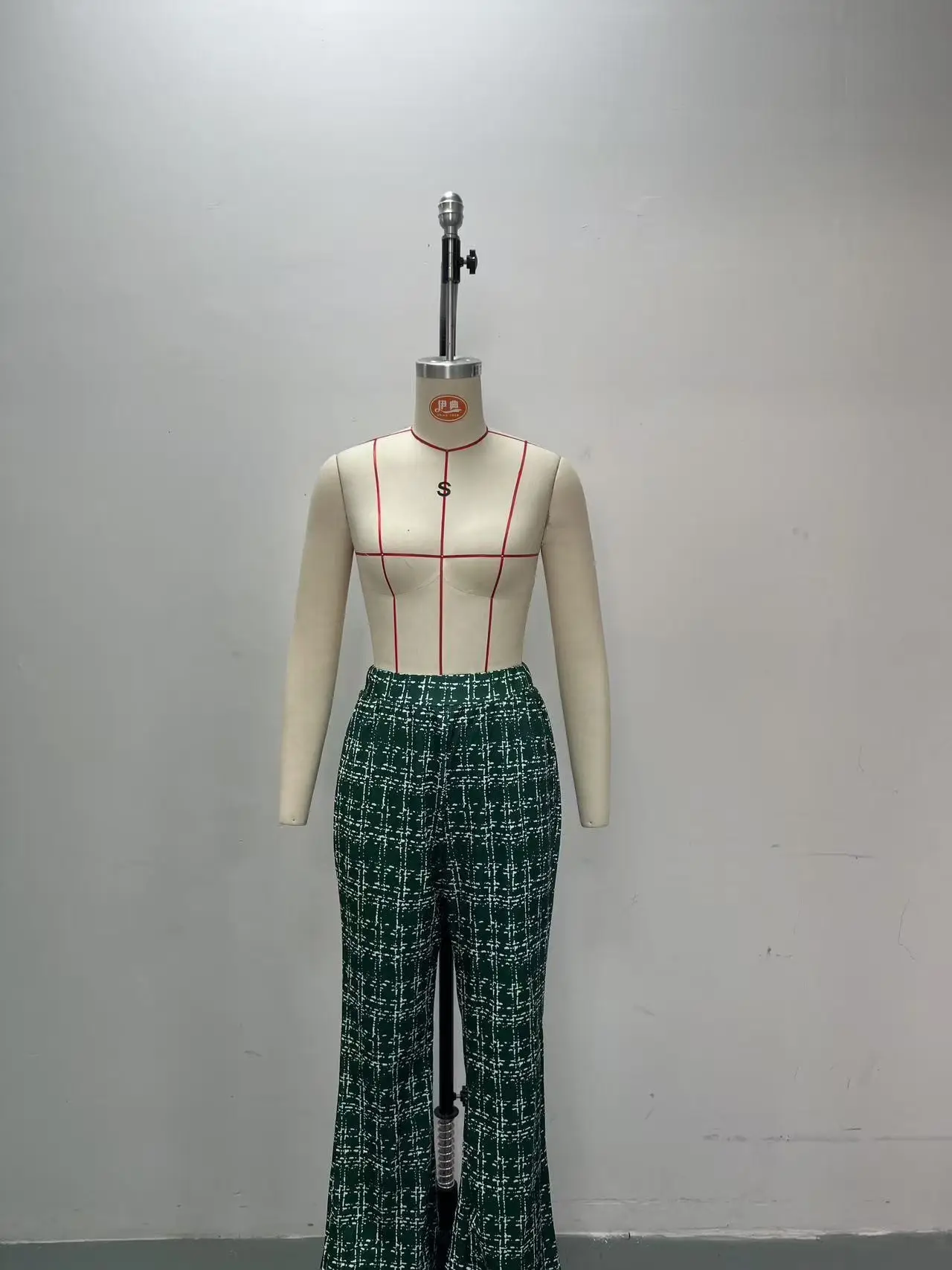 Women Woven Plaid High Waist Pants Spring Summer Autumn — feature 18