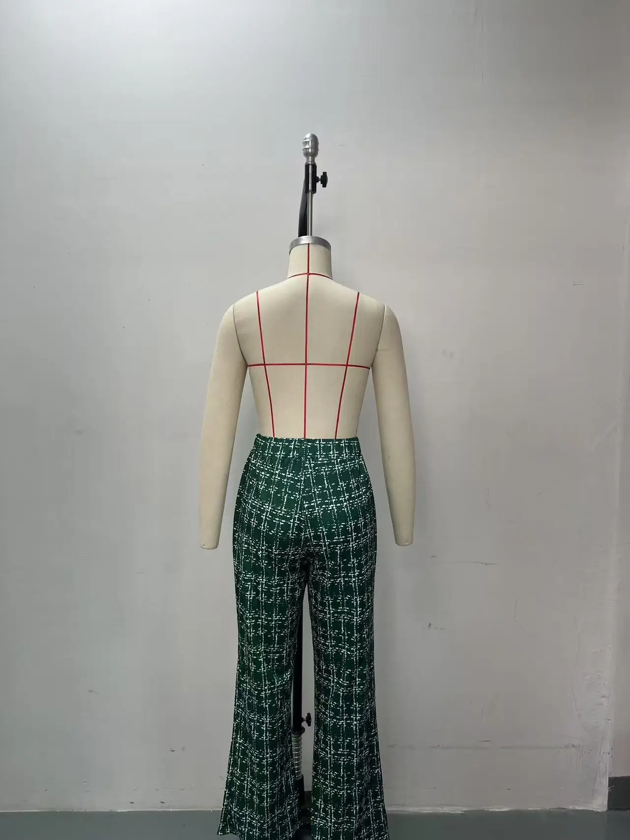 Women Woven Plaid High Waist Pants Spring Summer Autumn — feature 23
