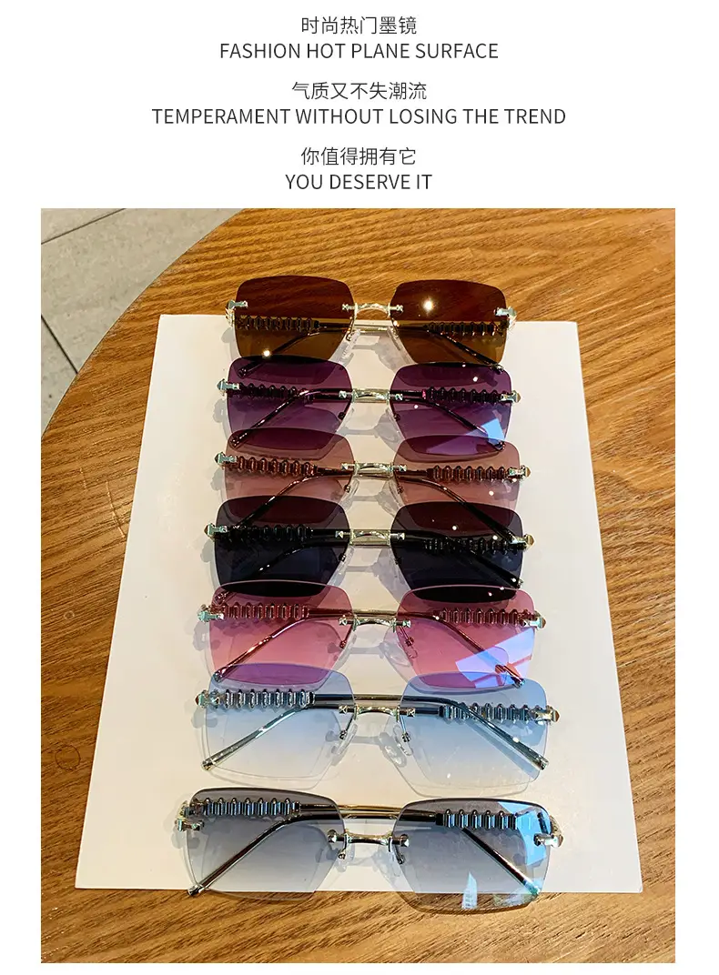 Square Frame Vintage Studded Sunglasses European American Ins — feature 12
