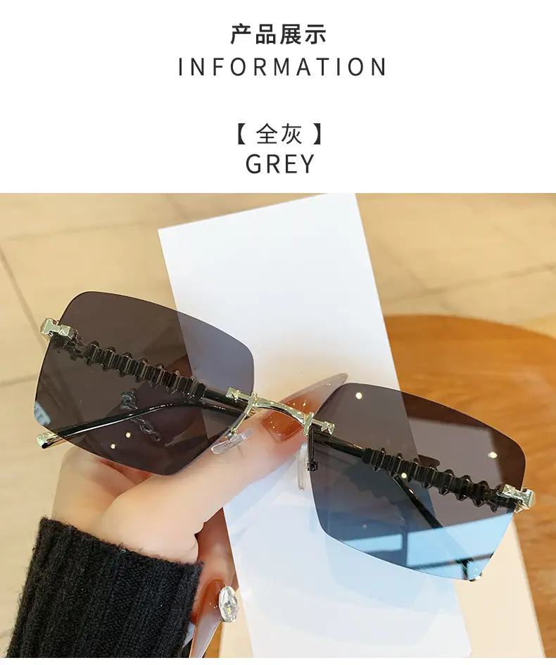 Square Frame Vintage Studded Sunglasses European American Ins — feature 18