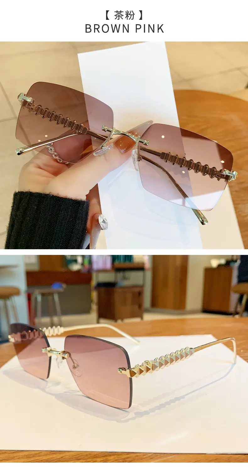Square Frame Vintage Studded Sunglasses European American Ins — feature 25