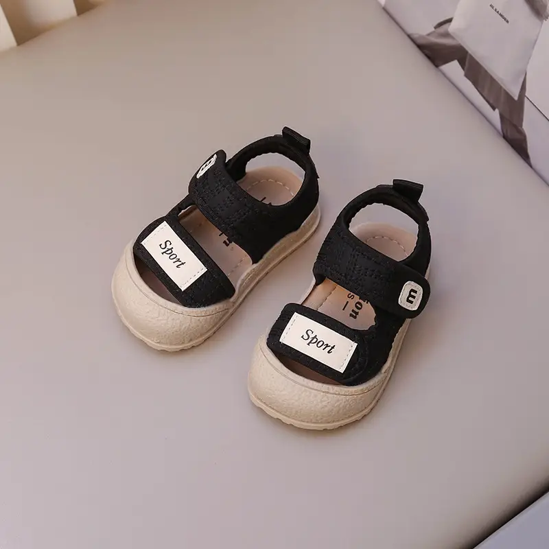 Baby Sandals Black Non-Slip Soft Bottom Toddler Shoes