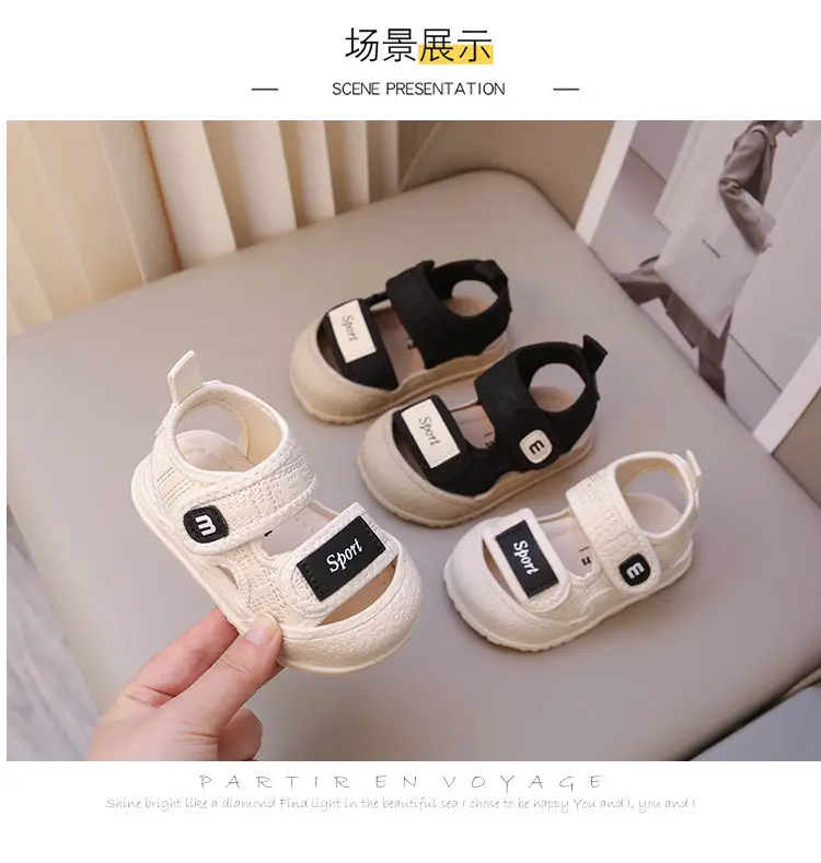 Baby Sandals Black Non-Slip Soft Bottom Toddler Shoes — feature 7