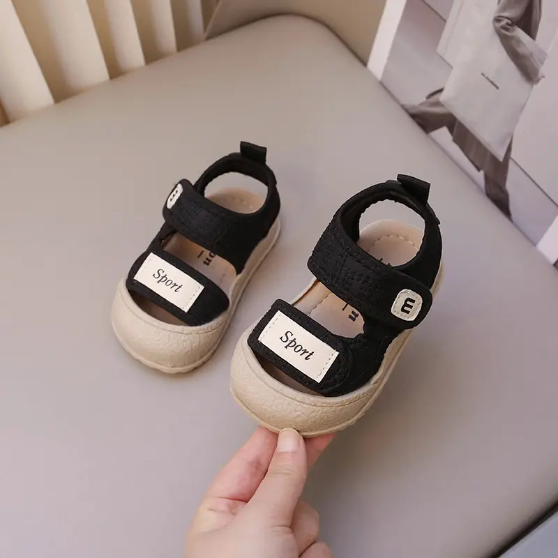 Baby Sandals Black Non-Slip Soft Bottom Toddler Shoes