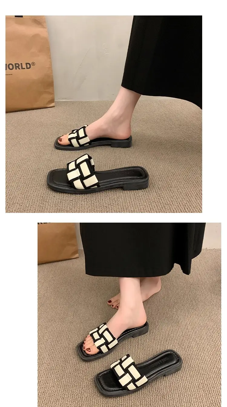 Black Cross Strap Flat Sandals for Women Summer — feature 10