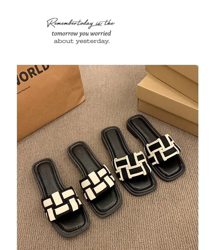 Black Cross Strap Flat Sandals for Women Summer — feature 11