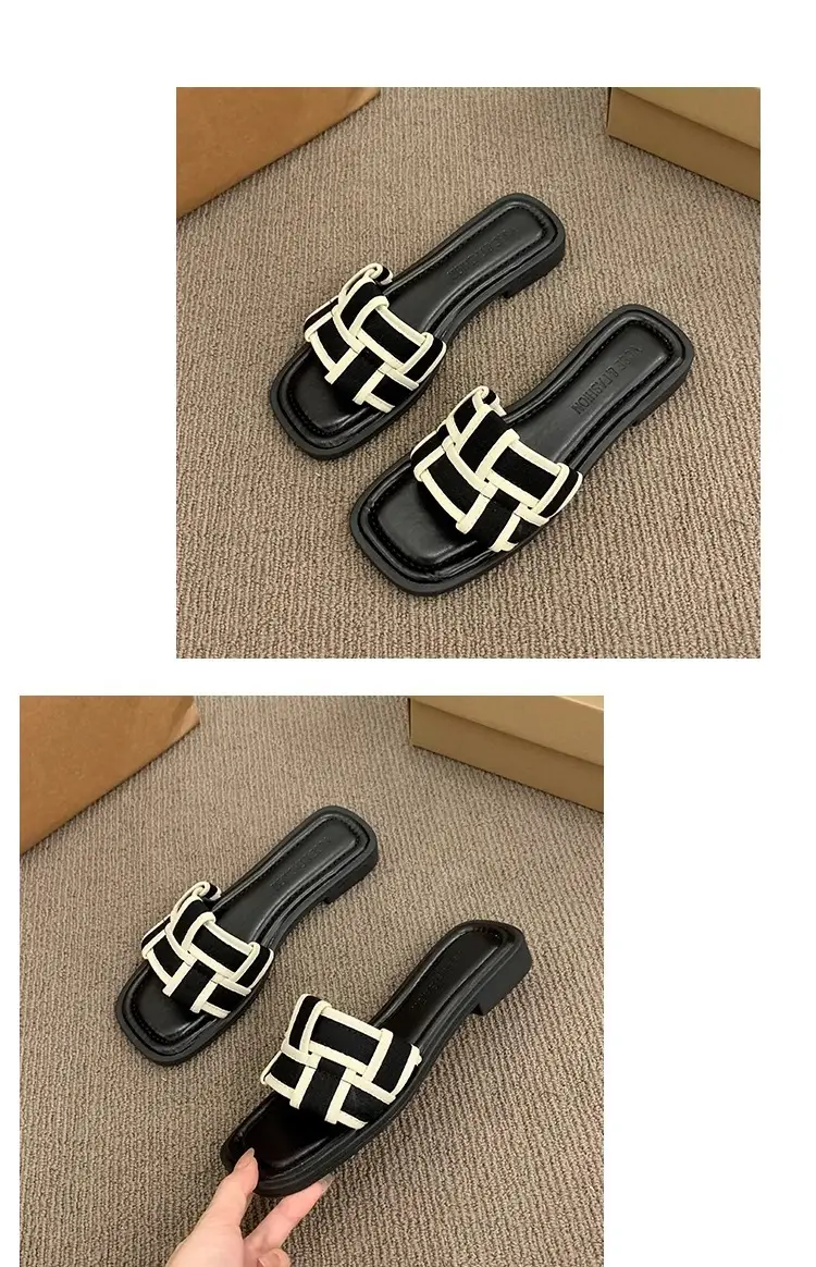 Black Cross Strap Flat Sandals for Women Summer — feature 12