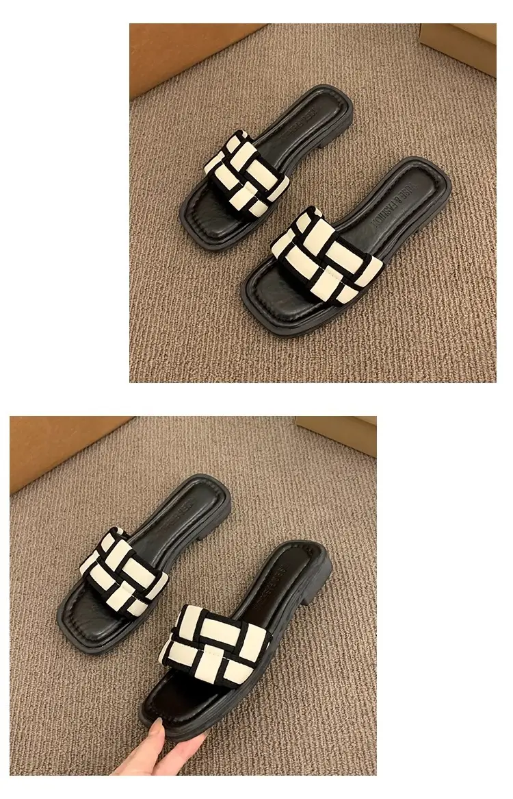 Black Cross Strap Flat Sandals for Women Summer — feature 13