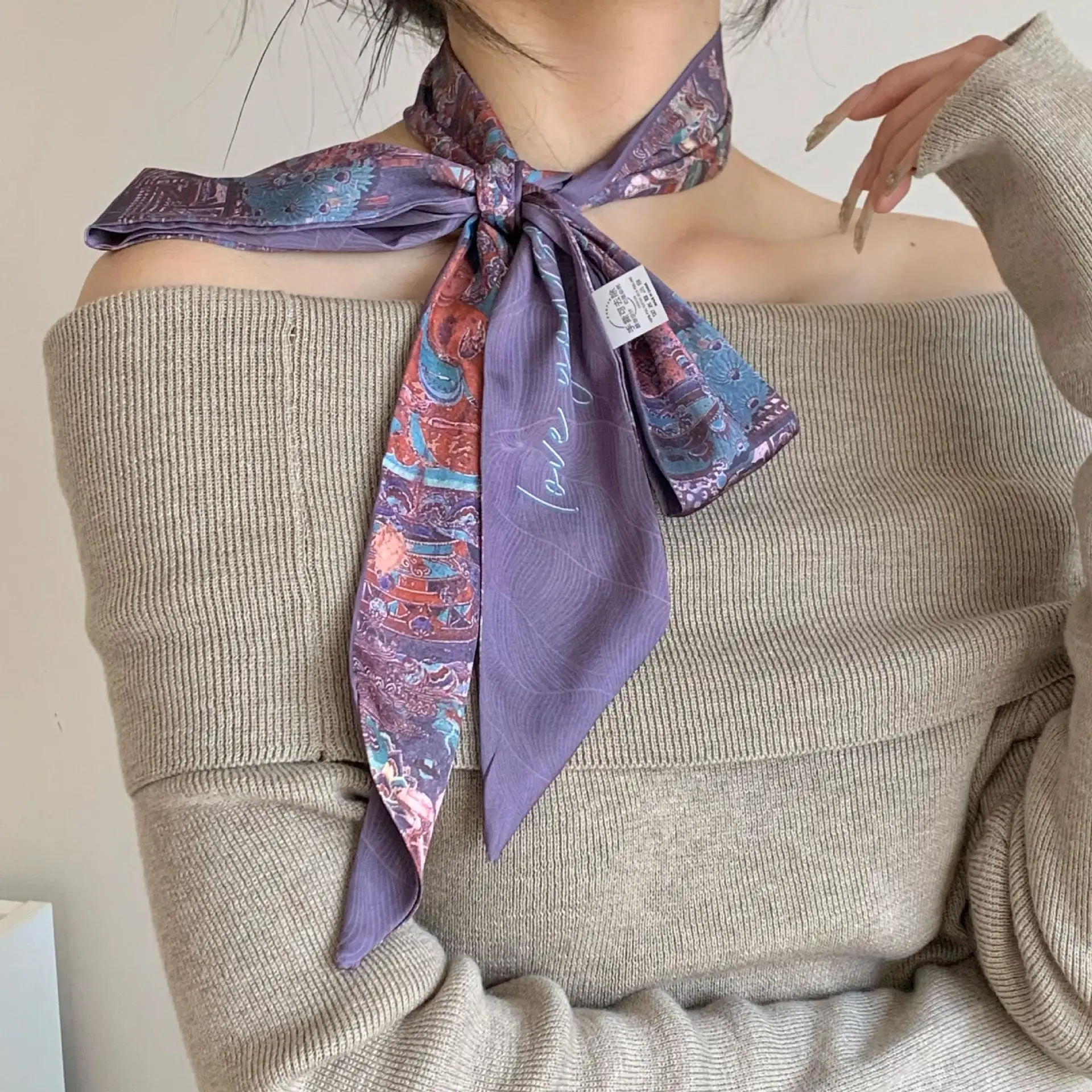 Long Silk Scarf for Women Spring Summer High End - Image 6