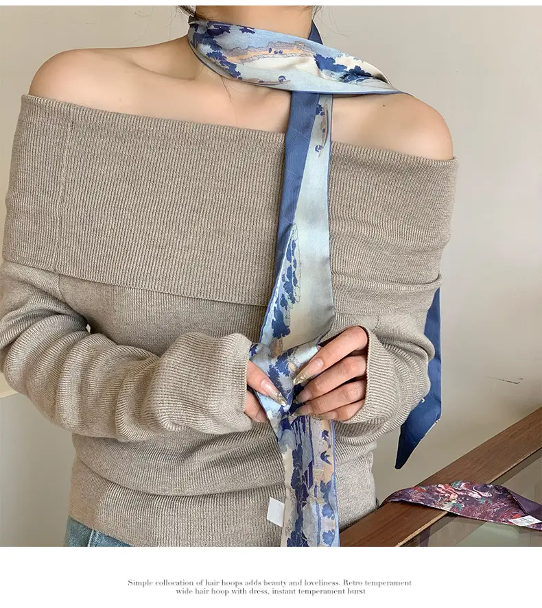 Long Silk Scarf for Women Spring Summer High End — feature 7