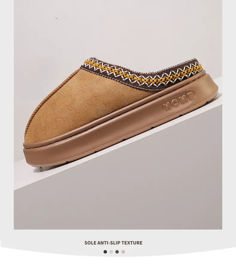 Women's Grey Fur Lined Winter Slippers — feature 12