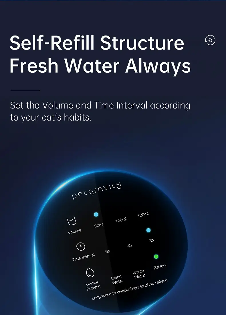 Cross-Border Popular Smart Pet Water Dispenser, Cat Supplies, Pet Gravity Automatic Tipping Water Dispenser, Universal for Dogs — feature 12