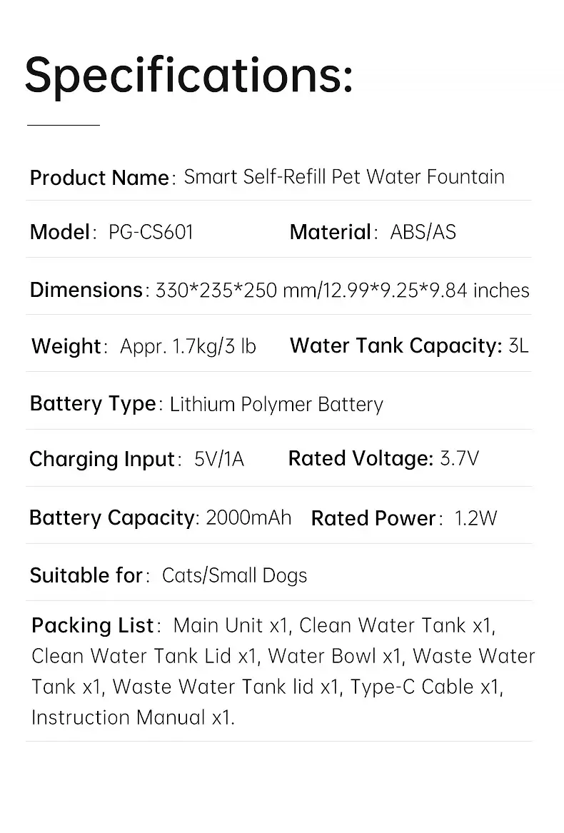 Cross-Border Popular Smart Pet Water Dispenser, Cat Supplies, Pet Gravity Automatic Tipping Water Dispenser, Universal for Dogs — feature 29