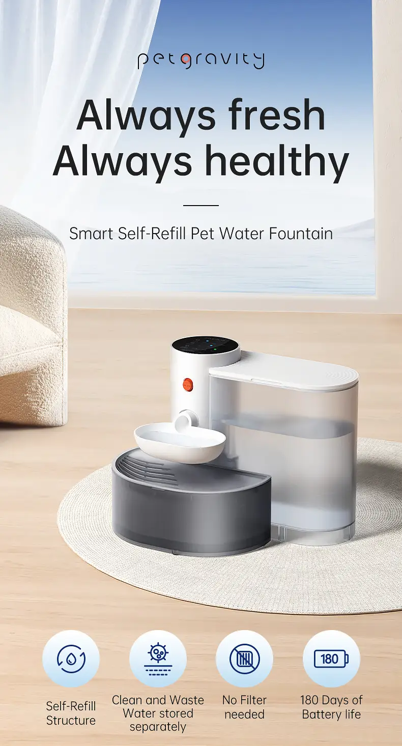 Cross-Border Popular Smart Pet Water Dispenser, Cat Supplies, Pet Gravity Automatic Tipping Water Dispenser, Universal for Dogs — feature 3