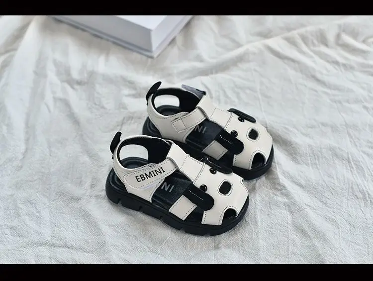 Black Soft Leather Toddler Sandals for Boys Summer — feature 5